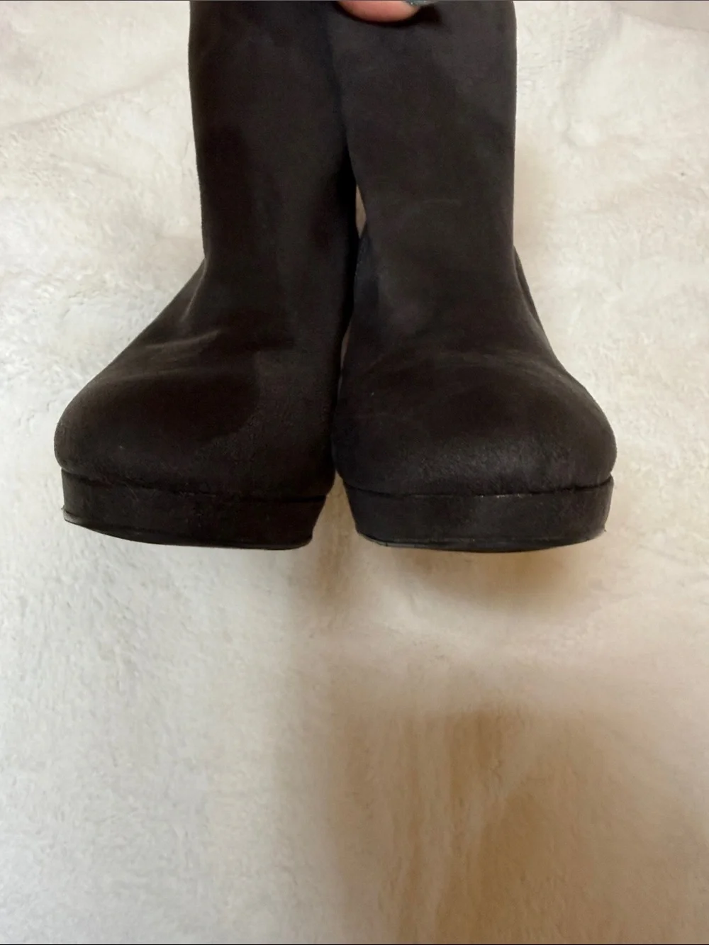 Isaac Mizrahi Shelby Charcoal Suede Side-Zip Ankle Boots